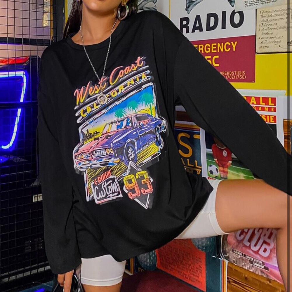 west coast OVERSIZED long sleeve tee